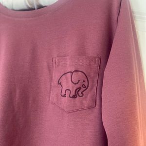 Ivory Ella | Long Sleeve Sustainable Organic Cotton Logo Graphic Pocket Tee